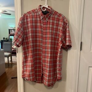 Ralph Lauren Red and White Casual Button Down Shirt
